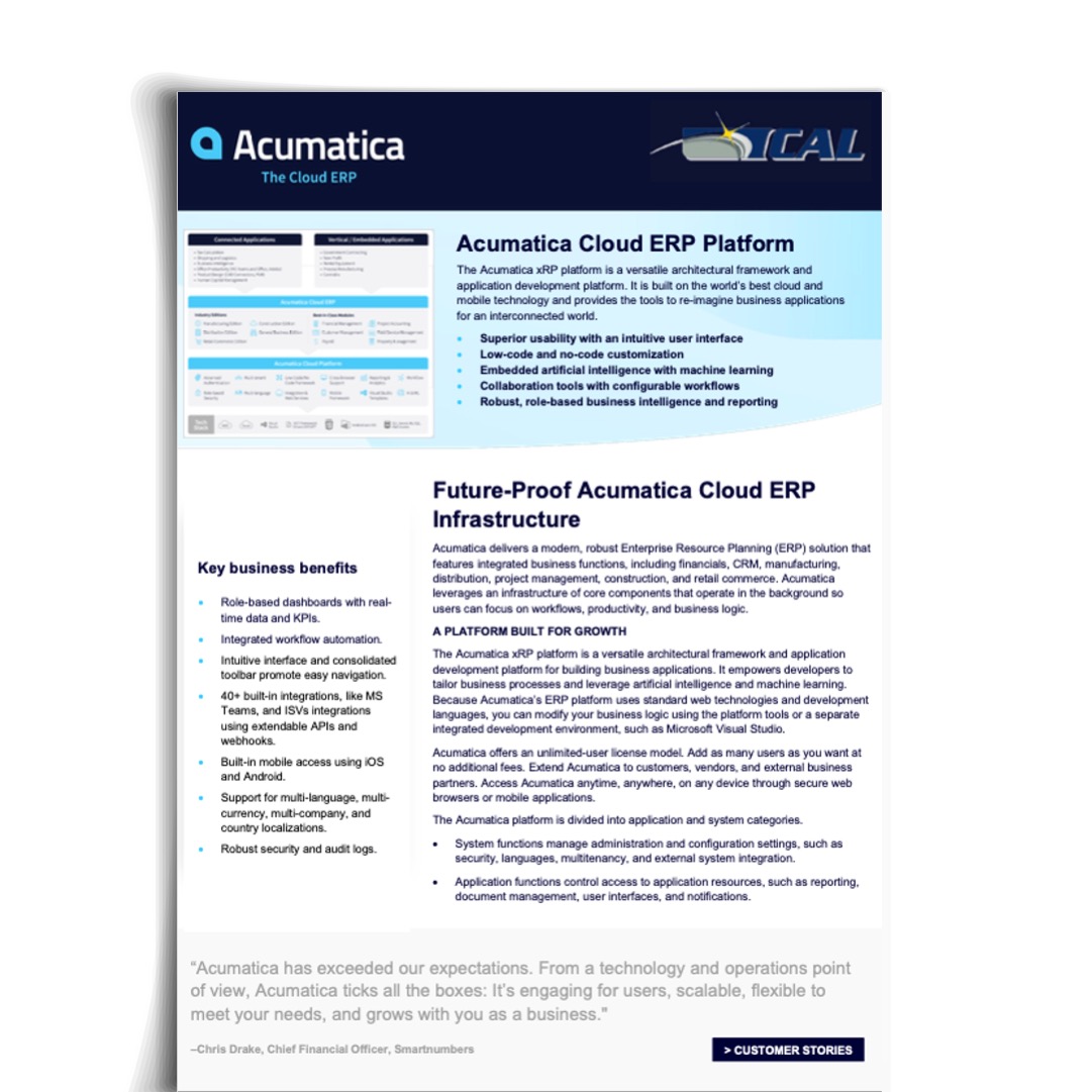 Acumatica Cloud ERP Platform