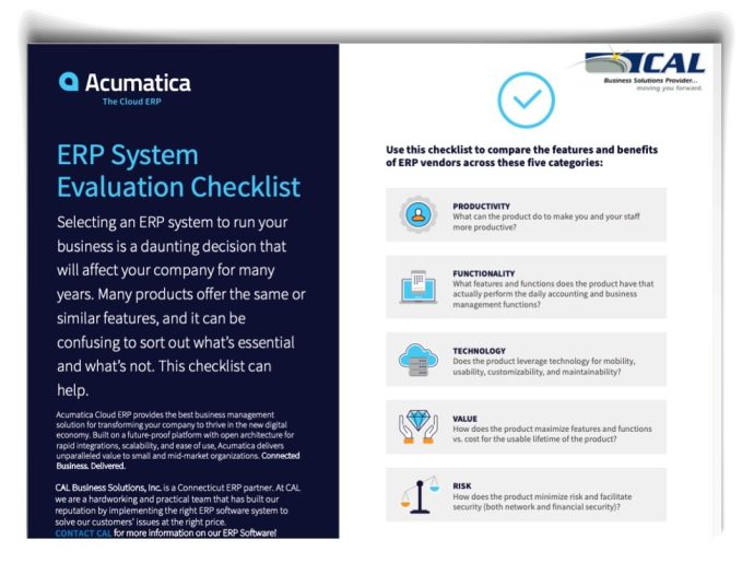 ERP System Evaluation Checklist