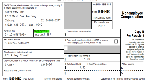 1099 Recipient's TN