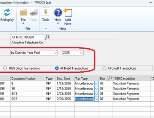 Microsoft Dynamics GP October 2024 Release New Feature – Restrict Payables 1099 by Calendar year