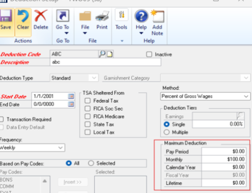 Microsoft Dynamics GP October 2024 Release New Feature – Payroll Monthly Deduction & Benefit Maximum