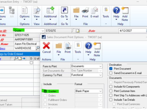 Microsoft Dynamics GP October 2024 Release New Feature – Link Sales Order Processing Print options