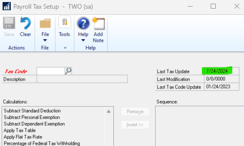 Payroll Tax Setup